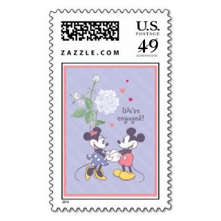 Mickey and Minnie Engagement Postage Stamps