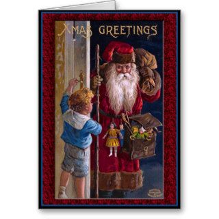 Old World Santa Xmas Greetings Cards