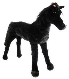 HEUNEC 722279   Reit Pferd DELUXE stehend, schwarz, 50 cm, mit Soundchip   Wiehern und Galopp Spielzeug