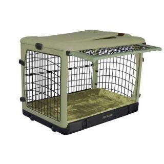 Pet Gear 36.5 in. x 24.5 in. x 27.5 in. The Other Door Steel Crate with Plush Pad PG5936BSG