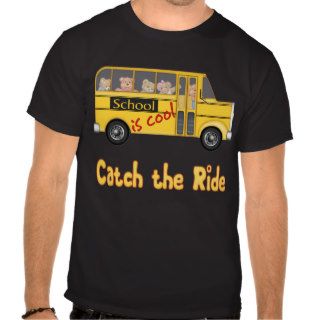 School is Cool School bus Tee Shirts