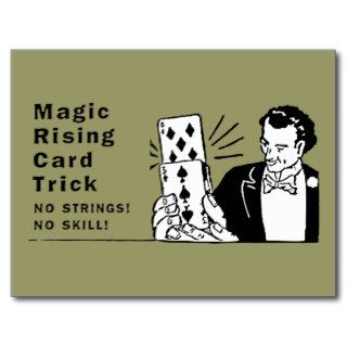 Magic Card Trick   Vintage Retro Advertisement Post Card