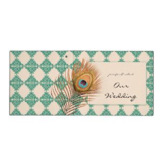 Peacock Feather on Teal Moroccan Tile 3 Ring Binder