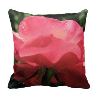 Dew Kissed Rose Throw Pillows