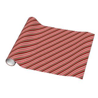 Red And Green Striped Christmas Gift Wrap
