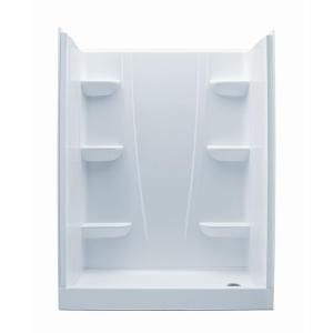 Aquatic A2 30 in. x 60 in. x 76 in. Shower Stall in White 6030CSR AW