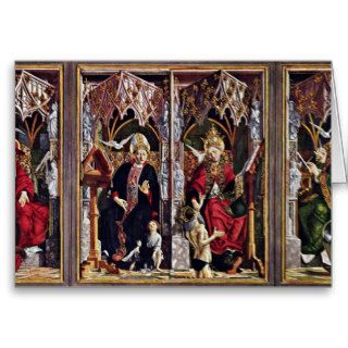 Fathers Of The Church Altar Overview By Pacher Greeting Card