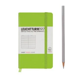LEUCHTTURM1917 338735 Notizbuch Pocket (A6), 185 Seiten, liniert, limone Bürobedarf & Schreibwaren