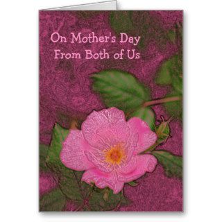 On Mother's Day both of us, Single pink rose Greeting Card