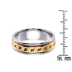 14k Two tone Gold Celtic Buckle Design Men's Wedding Band Men's Rings