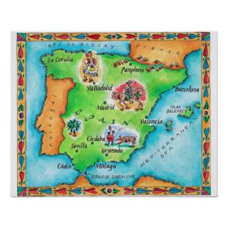 Map of Spain Posters