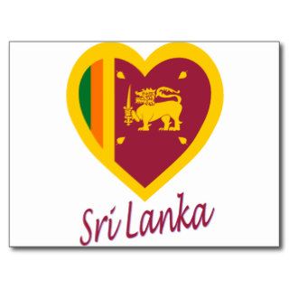 Sri Lanka Flag Heart Post Card