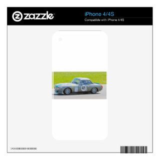 Silver MG racing car Decal For The iPhone 4