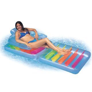 2 in 1 Luftmatratze und Luftsessel mit Lehne Pool Klappsessel Matratze Lounge Schwimmsessel Wasserliege faltbar 198 x 94 cm Spielzeug