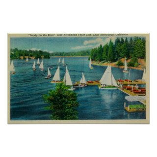 Lake Arrowhead, CA Yacht Club Racing Poster