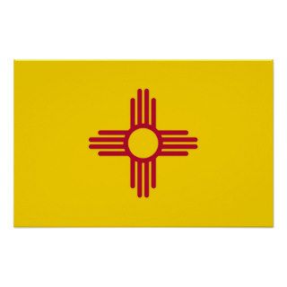 Poster with Flag of New Mexico, U.S.A.