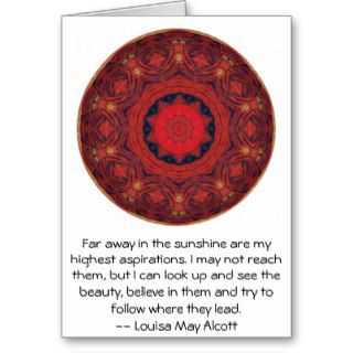 Louisa May Alcott INSPIRATIONAL QUOTE Greeting Cards