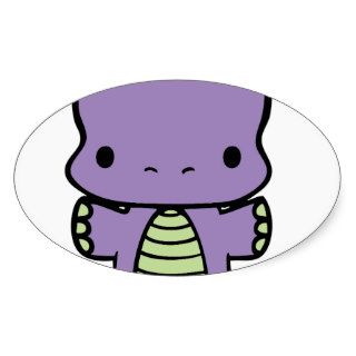 Rawr Means Rawr (purple) Oval Stickers