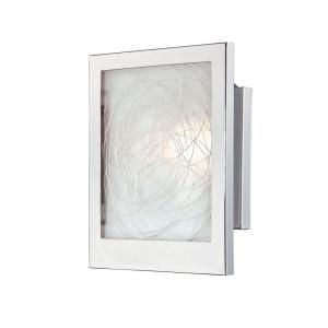 Illumine Designer Collection 1 Light Chrome Wall Sconce with White Glass Shade CLI LS 16949