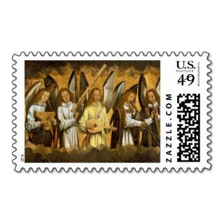 Five Angels Playing Musical Instruments Stamps
