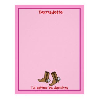 Cowboy Boots Rather be Dancing Country Western Customized Letterhead