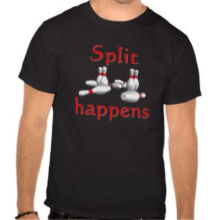 split happens men's funny bowling t shirt