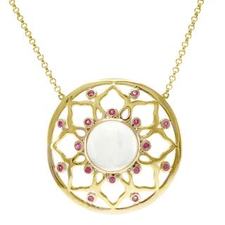 Michael Valitutti Jason Dow Two tone Moonstone and Pink Sapphire Necklace Michael Valitutti Gemstone Necklaces