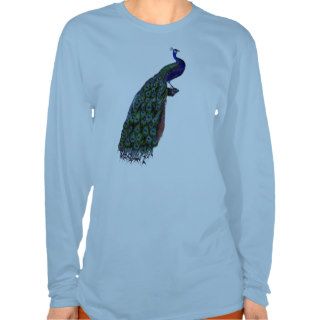 Vintage French Chic Blue Peacock T shirt