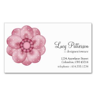 Pretty Pink Dotted Flower Business Cards 2
