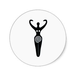 Pagan Goddess Symbols Round Stickers