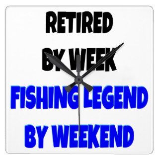 Retired Fishing Legend Square Wallclocks