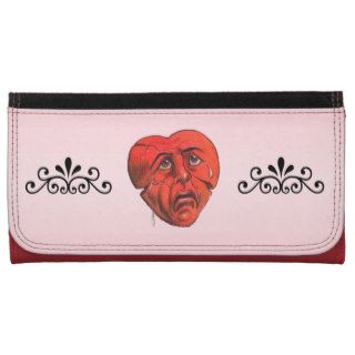 Sad Crying Red Heart Face Wallet