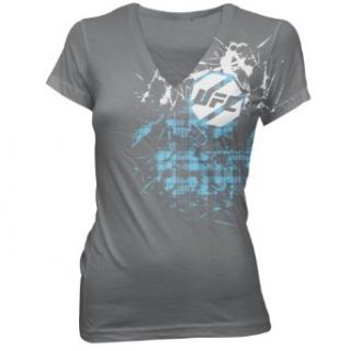 UFC Womens Plaid T Shirt [Charcoal] Clothing