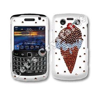 Blackberry 9700 Bold Swarovski Crystal Bling Cell Phone Cover (Ice Cream Cone) Cell Phones & Accessories