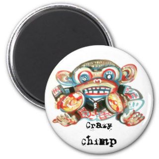 Crazy Chimp with Cymbals.  He's mad, mad, mad Fridge Magnet