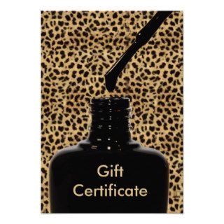Nail Polish Cheetah Gift Certificate Personalized Invitations