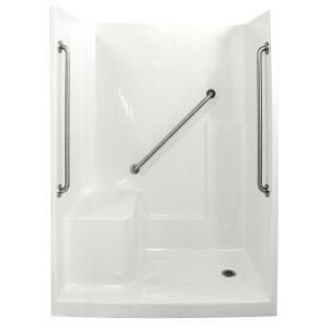 Ella Standard Plus 36 33 in. x 60 in. x 77 in. Low Threshold Shower Kit in White with Left Side Seat Position 6032 SH IS 3P 4.0 L WH SP36