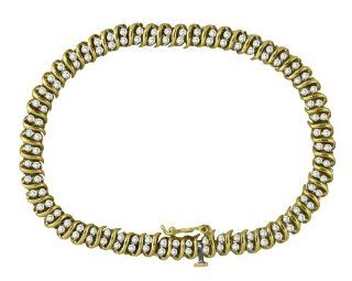 4.50 CTW Diamond Bracelet 10K Yellow Gold RMC Worldwide Jewelry