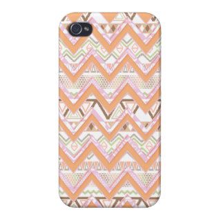 Abstract Bright Aztec Orange Brown Chevron Pattern iPhone 4/4S Cover