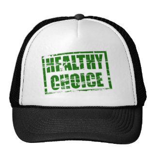 Healthy choice green rubber stamp effect hat