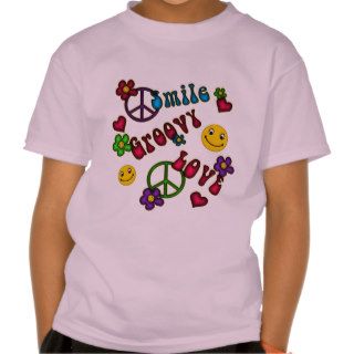 Smile Groovy Love Peace T Shirt