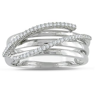 Miadora 10k White Gold 1/6ct Prong set TDW Diamond Ring (H I, I2 I3) Miadora Diamond Rings