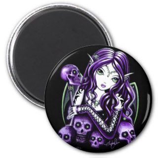 Belladonna Purple Skull Fairy Magnet