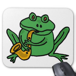 XX  Funny Frog Playing Saxophone Mouse Pads