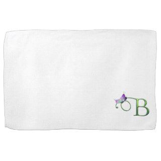 Butterfly Letter B Initial B Monogram B for HER Kitchen Towels