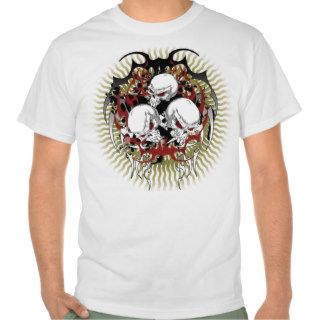 Triple Tribal Skull T shirt   Customized