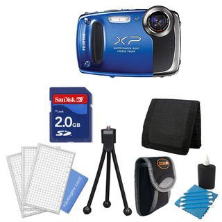 Fujifilm FinePix XP55 14MP Blue Digital Camera with Deluxe Bonus Accessories Kit (Refurbished) Fujifilm Point & Shoot Cameras