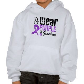 Pancreatic Cancer I Wear Purple Ribbon GRANDMA Hoody