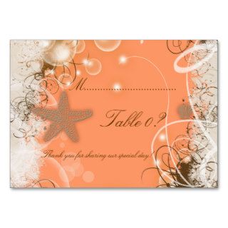 Beach wedding theme ~ table number card business cards