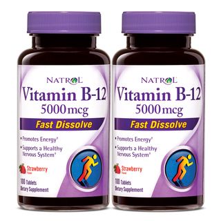 Natrol Vitamin B 12 5000mcg 100 count Fast Dissolve Supplements (Pack of 2) Natrol Vitamins